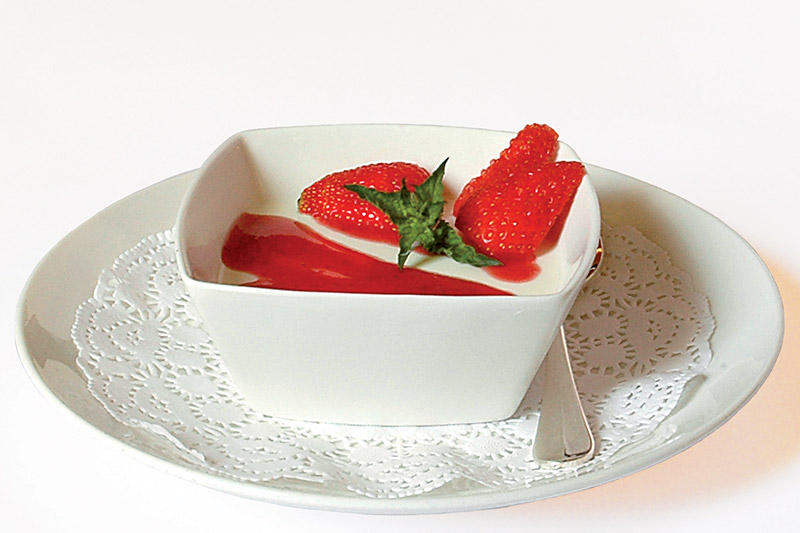 Panna cotta alle fragole